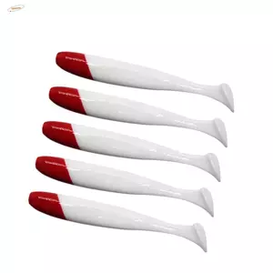 ZENZON Worm Mồi Mềm Nhân Tạo Wobblers Mồi Mềm 5.5 / 6.3 / 7 / 9 / 12cm Đầu Đỏ Trắng Thân Cá Chép Bass Bay Mồi Câu Cá