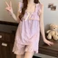 Phụ Nữ Đơn Giản Màu Ren Viền Camisole Pyjama Bộ Có Miếng Lót Ngực Để Mặc Ngoài Trời Trong Nhà Hàng Ngày Nhà Thường Ngày Giải Trí Mùa Hè Dịp