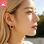 Thời trang bà ngọc lục bảo đồng dát zircon cổ điển hình vuông chống phai màu bông tai