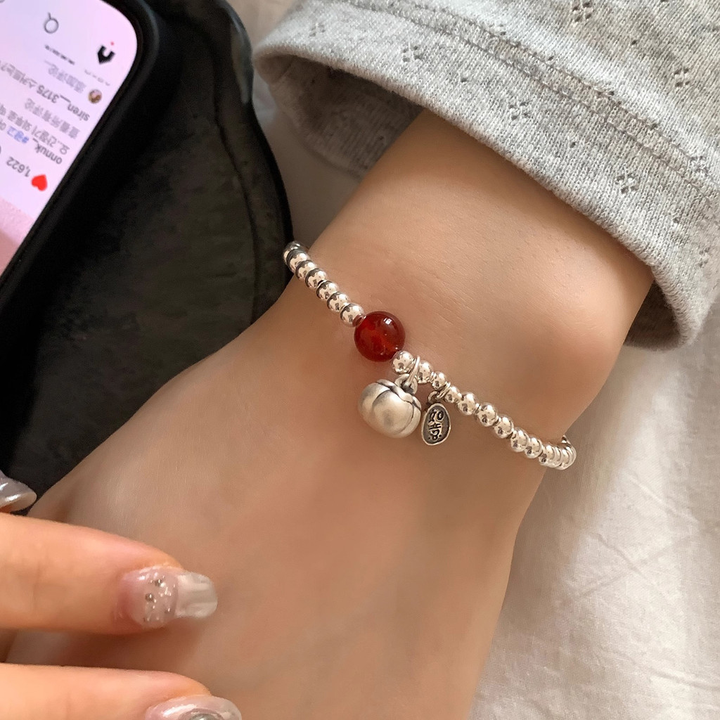 Vòng tay mã não màu đỏ bạc S925 dành cho nữ