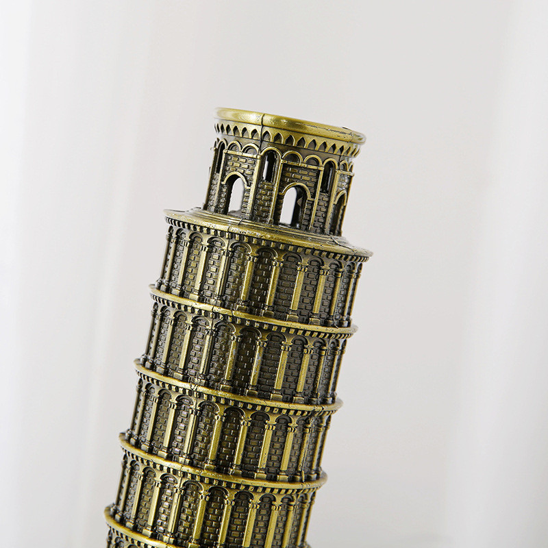Mô hình kim loại tháp nghiêng Pisa để bàn BL79 tượng châu Âu cao 15 - 20cm