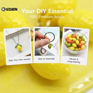 KUZHEN Nhỏ Acrylic Trái Cây Chanh Quyến Rũ Trong Suốt Dễ Thương DIY Mặt Dây Cho Handmade Trang Sức Vòng Tay Bông Tai Đồ Thủ Công HOT