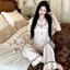 Phụ Nữ Sọc Chấm Bi Mở Phía Trước Loungewear Bộ Ba Mảnh Để Nghỉ ngơi Trong Nhà Ấm Áp Và Dịp Thường Ngày Tại Nhà Trong Mùa Ấm Áp
