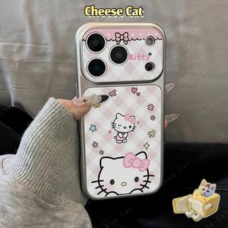 KT Ốp Điện Thoại Da Cao Cấp Kitty Mèo Kurom Cho iPhone 12 13 11 14 Plus 15 16 17 Pro Max 17 Air Xs Max XR