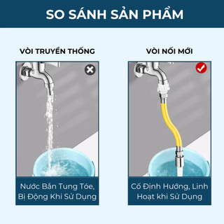 Vòi Nối Dài  - Lõi Van Thép Không Gỉ, 2 Chế Độ Xịt, Xoay 360° Tăng Áp