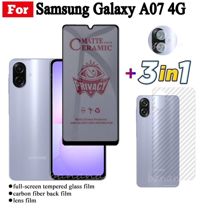 ​​​​​​​Phim Kính Cường Lực 3 TRONG 1 Samsung Galaxy A07 Cho Samsung A07 A17 A06 A16 A05 A15 A05S Full Cover Kính Bảo Vệ Màn Hình + Phim Ống Kính Máy Ảnh + Phim Mặt Sau