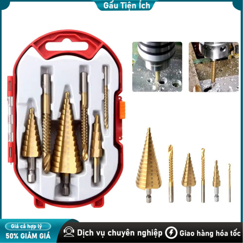 Dụng Cụ Khoan Cắt Kim Loại Đa Năng – Bộ 6 Mũi Khoan Tháp HSS Siêu Bền