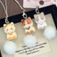 Mặt dây chuyền hình mèo Xiêm 3D hoạt hình dễ thương cho bé gái dây đeo điện thoại hình trái tim bằng vải nhung mềm mại