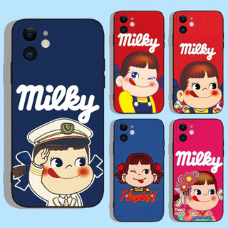 Ốp Điện Thoại TP-1 Fujiya Milky Peko-Chan Cho Apple iPhone 17,15,13,12,11, XS, XR, X, 8,7, Pro, Max, Plus, mini Silicone Đen Cover