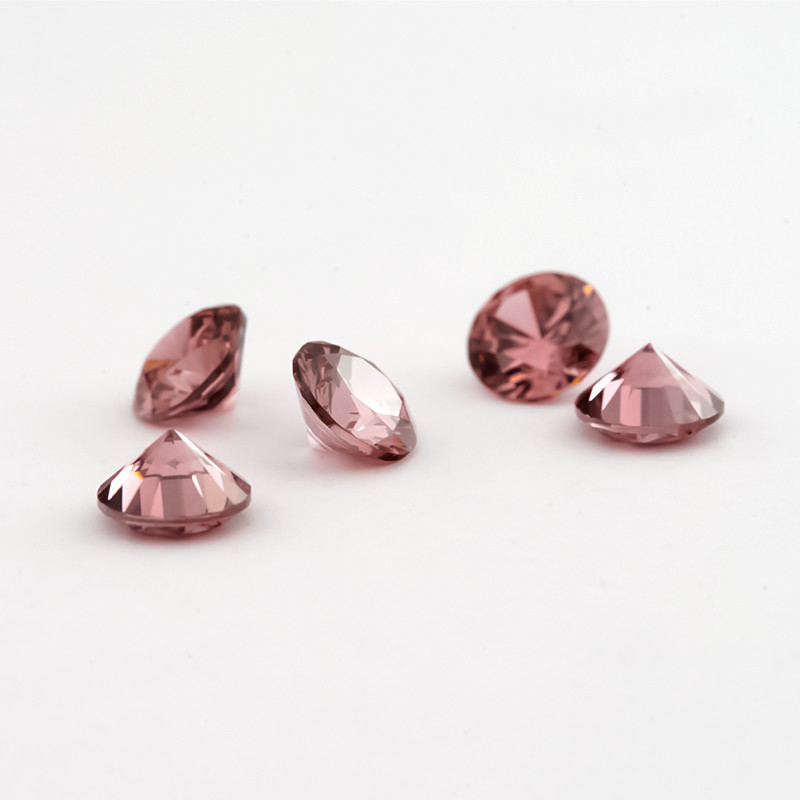 Đá CZ màu Rhodolite cắt tròn 15 hoặc 30 viên từ 3.25mm đến 10mm, phù hợp DIY trang sức