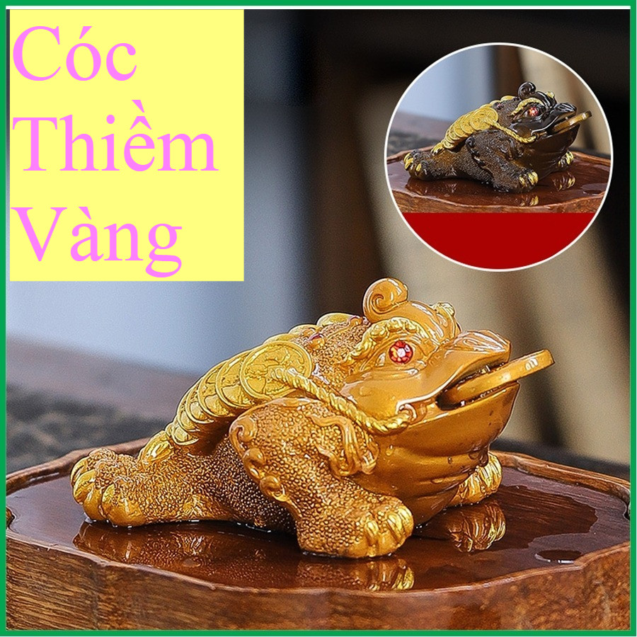 Cóc Đổi Màu,Thiềm Thừ Ngâm  Kim Tiền Đổi Màu Khi Gặp Nước Nóng, Decor Bàn Trà Vật Phẩm Phong Thủy