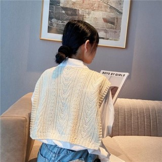 Khăn choàng dệt kim phong cách Hàn Quốc, màu sắc đơn giản và ấm áp, phù hợp làm phụ kiện áo sơ mi hoặc váy quấn vai