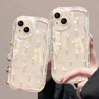 Ốp Xích Hoa Hồng Hoa Tulip Thời Trang Cho Realme C73 C75 14 14T C75X C61 Note 60 60X 50 C63 C65S C67 C55 C53 C51 C35 C21Y C25Y Vỏ Điện Thoại Trong Suốt TPU Mềm