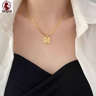 Bộ trang sức cỏ ba lá bằng vàng 18K - Bao gồm bông tai, mặt dây chuyền và vòng tay điều chỉnh được