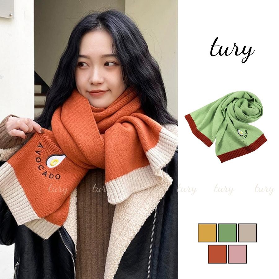 Khăn Quàng Cổ Len Unisex Nam Nữ - Tury - Khăn Len Choàng Cổ Trái Bơ - LN032