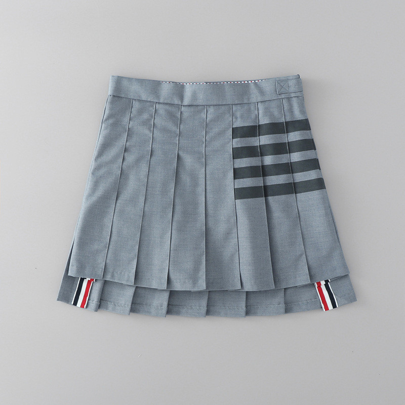 thombrowne Cyndi Wang Same Style Set1840Front Short Back Long Four-Bar Pleated Skirt