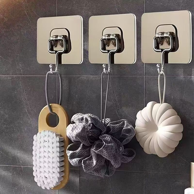 10PCS Móc treo tường lớn dính siêu chắc cho phòng tắm nhà bếp, móc trong suốt có móc nặng và không dấu vết