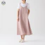 Đầm Sling Phong Cách Nhật Bản Muji từ vải lanh màu trơn, áo liền quần dáng dài