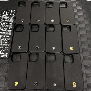 17promax 17Air 17 Xe da chéo cổ điển BMW Mercedes logo Vỏ điện thoại trọn gói cho iphone 11 11promax XsMax XR X Xs 12mini 13mini 14 15 7 8 Plus Vỏ chống rơi màu đen 14pro