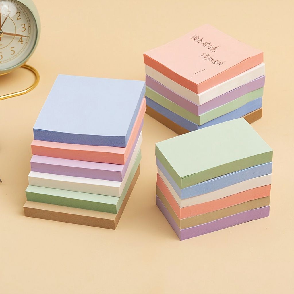 Giấy note, giấy nhớ set 60/80/70/100 tơ` nhiều màu sắc, kích thước có keo dán