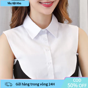Cổ áo giả len cotton cao cấp, kết cấu mềm mại không gây kích ứng da, dễ dàng kết hợp với áo sơ mi công sở và áo vest