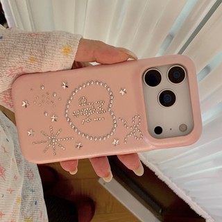 Kim Cương Hàn Quốc Đinh Tán Ngôi Sao Trái Tim Tình Yêu Da PU Ốp Lưng Điện Thoại iPhone 17 17Pro 17Promax 13 14 15 16 Pro Max Chống Sốc Ngọt Ngào Nữ Tính Vỏ Di Động