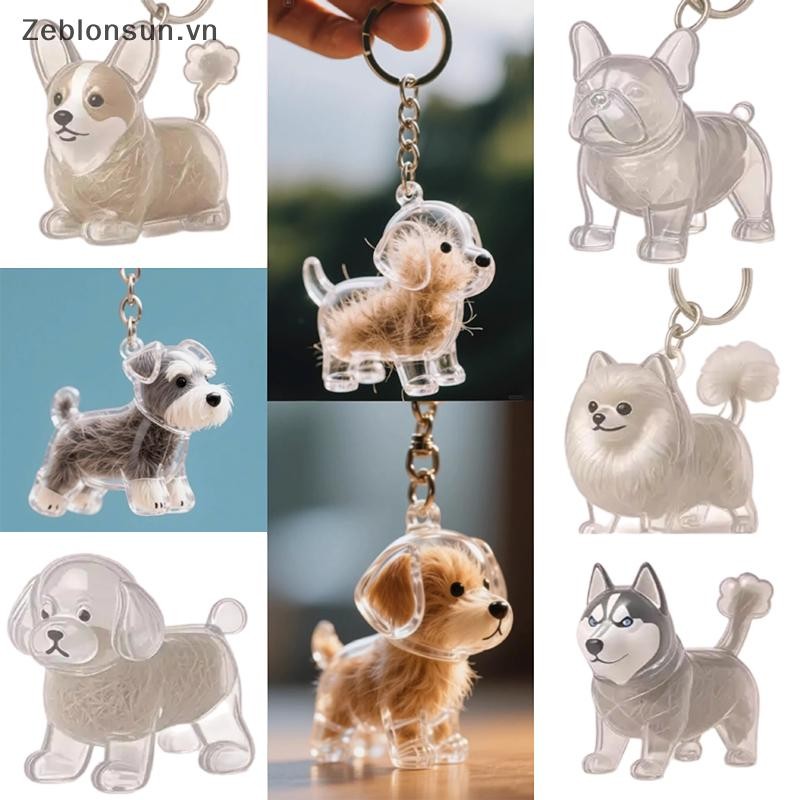 # HB # Clear Puppy Hair Memorial Keepsake Capsule Pet 's Dog Container DIY Mặt dây chuyền Móc khóa Trang trí Pet Lovers Quà tặng trưng bày tại nhà.