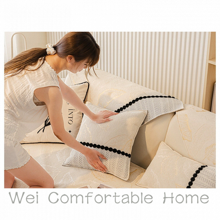 Pháp Sofa Đệm Bốn Mùa Đa Năng 2025 Phong Cách Mới Nhẹ Da Sang Trọng Sofa Bao Chống Trơn Trượt Sofa Khăn Vải Đệm