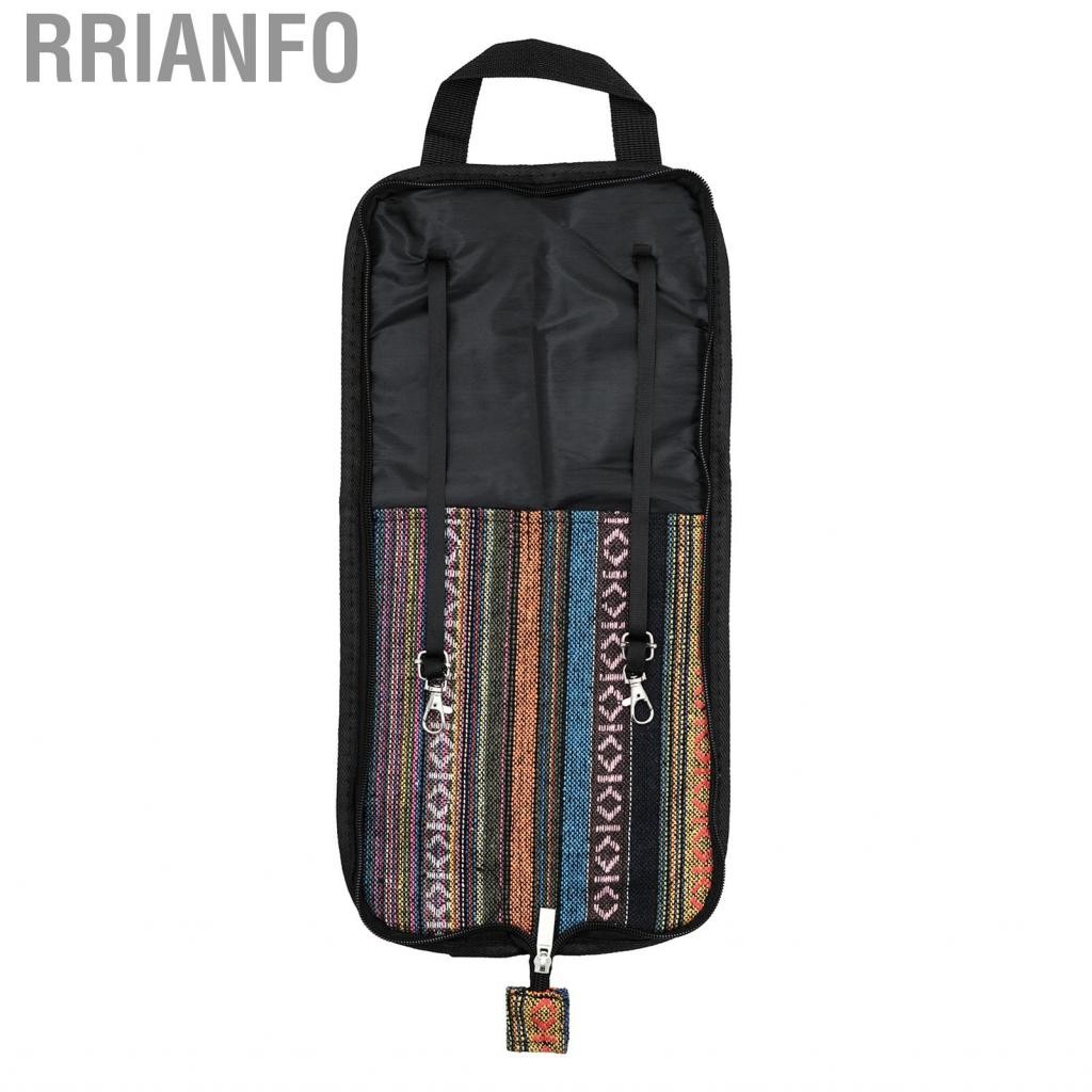 Rrianfo Rrianfo Drumstick túi phong cách dân tộc cho trống và vồ vồ chứa 4 cặp dùi trống lưu trữ que trống hoặc