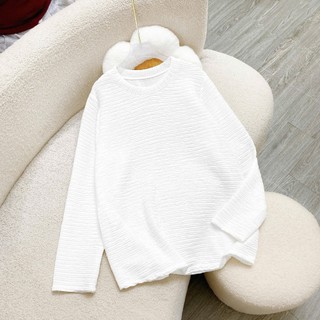 Áo Thun Tay Dài Bigsize Nữ Cổ Tròn Form Rộng Nữ Tính Chất Xốp Nhật Mặc Mát Co Giãn A312
