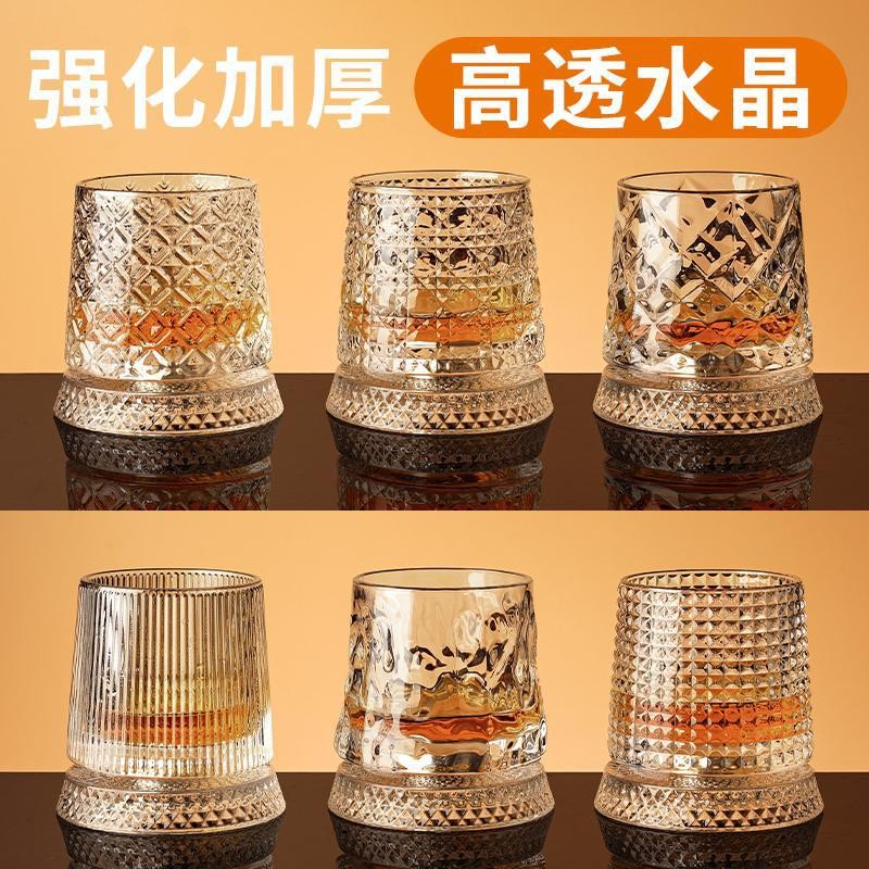 Cảm nhận pha lê Whisky Ly rượu vang phương Tây Brandy Kính xoay sáng tạo Kính thủy tinh gia đình Thủy tinh nước