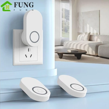 Chuông cửa không dây FUNG, Âm lượng cao Dễ dàng lắp đặt Chuông cửa tự cấp nguồn, Chuông cửa chào mừng tầm xa Chống nước US / EU / UK Cắm chuông cửa cảm ứng Văn phòng