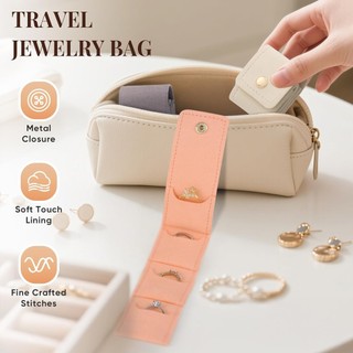 Túi Đựng Trang Sức Du Lịch Mini 1 3 Chiếc Di Động Có Thể Gập Lại Trang Sức Tổ Chức Túi Nhung Lót Nhỏ Dành Cho Nữ Nhẫn Bông Tai Dây Chuyền Quà Tặng Du Lịch 3 cái kim loại nhỏ gọn cho phụ nữ