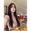 Pure Desire Style Hot Girl Kẻ sọc cổ chữ v Tay áo Trumpet dài tay thiết kế kiểu Mỹ Áo thun mỏng vừa vặn