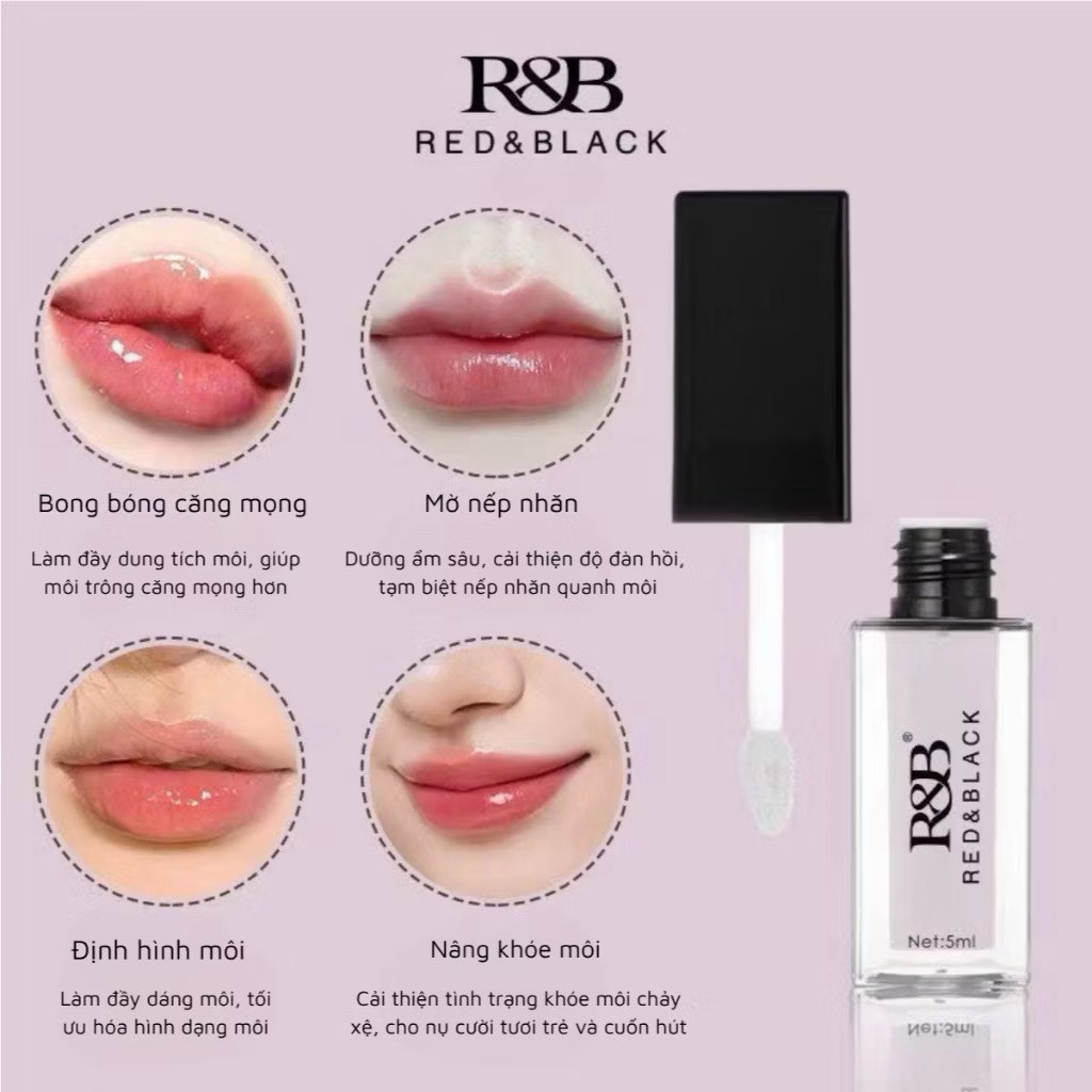 [HOẢ TỐC] Son Tint Bóng Red Black RB Trong Suốt Bắt Sáng Môi Căng Mọng, Không Bết Dính