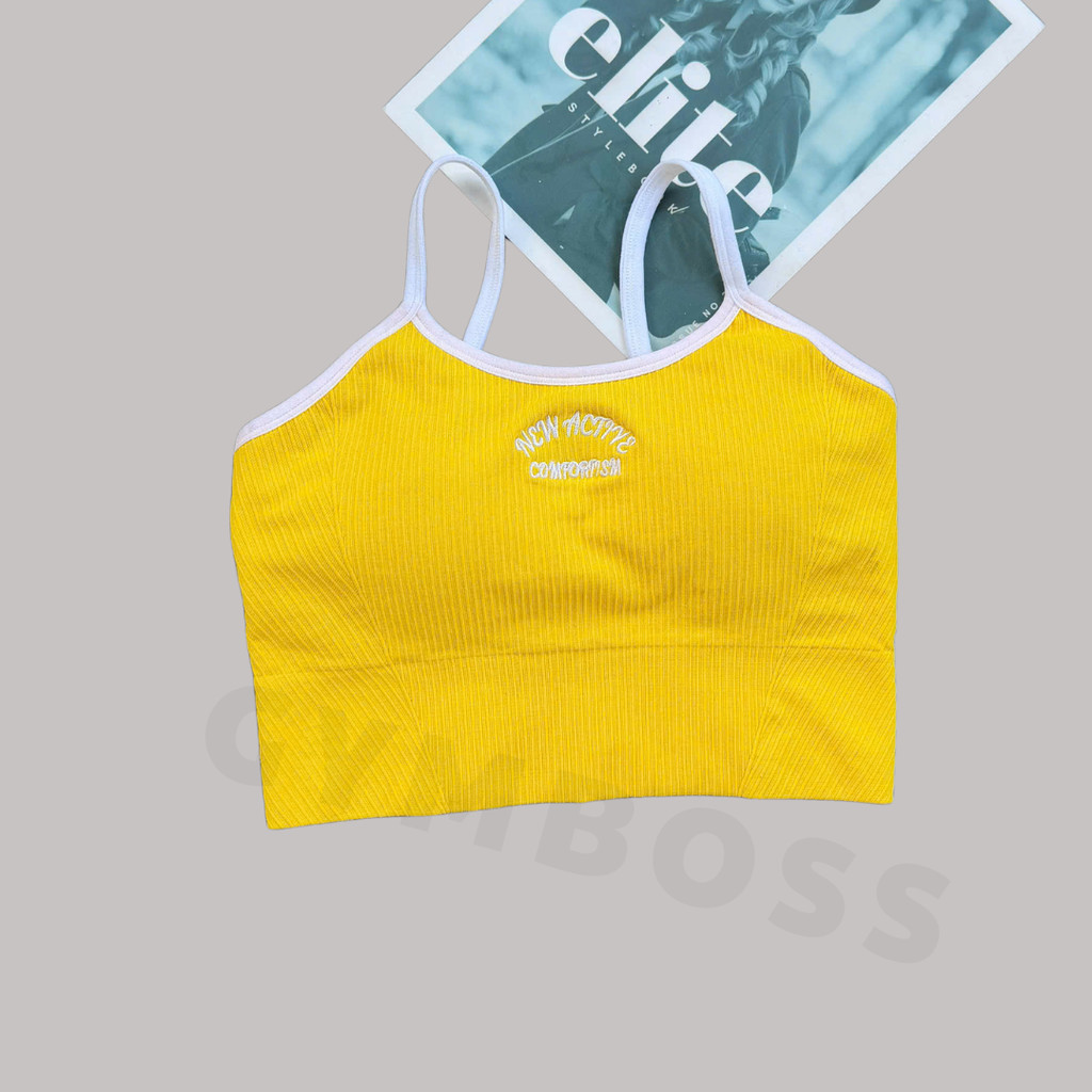 Áo bra tâp gym,yoga,Chất dệt kim 10% elast dày dặn tôn form,lưng kín,mút liền GB263