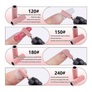 Dây chà nhám Mini HORK 3MM dành cho máy khoan móng tay điện 120 / 150 / 180 / 240 Grit Dụng cụ làm móng tay VN