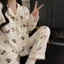 Đồ Ngủ Quần Dài Dài Tay Cotton Đám Mây Hoạt Hình Mùa Xuân Thu Cho Nữ Áo Cardigan Cổ Bẻ Ngọt Ngào Kiểu Nhật Đồ Mặc Nhà