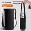 Túi đựng chai cách nhiệt WANYEDI, Giá đỡ chai nước cao su tổng hợp 750ML / 1000ML / 1500ML, Dây đeo có thể điều chỉnh di động Túi đựng cốc chai màu đen