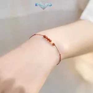E-WOITD Luy Goldstone Vòng tay Sự giàu có Thu hút Sunstone Vòng tay Retro Niche Quà tặng E-WOITD