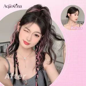 AqToCna Y2K Đuôi Ngựa Tóc Giả Móng Vuốt Kẹp Ngắn Xoăn Tự Nhiên Đuôi Giả Tóc Nữ Phụ Kiện Tóc AqToCna