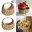 FANIELLAPOWELL Giỏ hoa bé gái, Giỏ cắm hoa chắc chắn màu vàng, Hộp đựng thủ công nhỏ có tay cầm Giỏ dệt đan Giỏ nửa mặt trăng Đám cưới