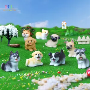 HL 1 Nhựa Thủ Công Hình Thu Nhỏ Nhỏ Cho Cây Cảnh Microlandscape Cổ Tích Trang Trí Sân Vườn Dễ Thương Chó Nhỏ Chó Con Trang Trí Động Vật LMWU