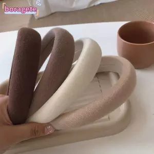 BORAGETE Nữ Băng Đô Mềm Phụ Kiện Tóc Nhung Viền Thu Đông Băng Đô Quấn Tóc