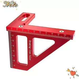NOTE1 Dụng cụ kéo vuông chế biến gỗ, Thước tam giác Miter màu đỏ 45 độ, Kỹ sư thước đo đa góc hợp kim nhôm có độ chính xác cao màu xanh chính xác
