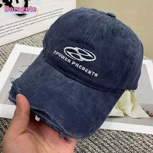 Mũ bóng chày Denim BORAGETE, Mũ thêu chữ cổ điển, Mũ Snapback thể thao ngoài trời có thể điều chỉnh dành cho nam nữ