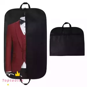 Túi may TOPTOOLCX, Túi đựng đồ di động không dệt, Vỏ bảo vệ áo khoác màu đen có thể gập lại