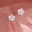 Bạc Tươi Hoa Anh Đào Bông Tai Tremella Sang Trọng Quà Tặng Nhỏ Bông Tai Ngọt Ngào Xuyên Bông Tai Vít Bạn Gái 6.16
