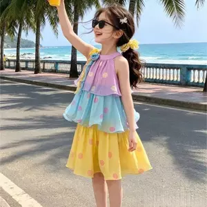 Váy công chúa đi biển thời trang phong cách mới mùa hè cho bé gái