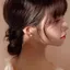 Bạc Tươi Hoa Anh Đào Bông Tai Tremella Sang Trọng Quà Tặng Nhỏ Bông Tai Ngọt Ngào Xuyên Bông Tai Vít Bạn Gái 6.16